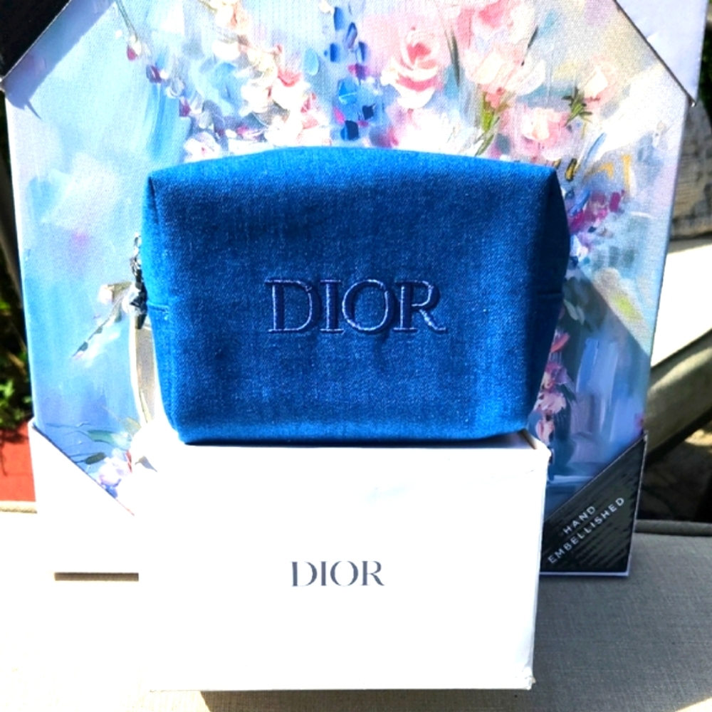 Dior Blue Denim Pouch NWOT